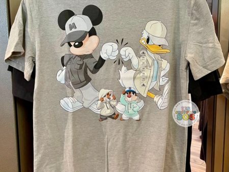 DLR WDW - Mickey Donald Chip & Dale Sporty Look Grey Graphic Tee Online Hot Sale