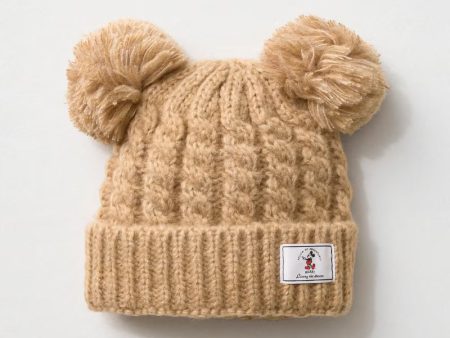 JP x BM - Mickey Mouse Knitted Beanie with Pom Pom for Adults (Color: Beige) Online Sale