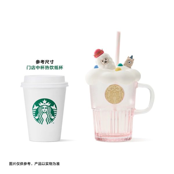 Starbucks China - 🦙 Alpaca Paradise 2024 - 22O. Alpaca Silicone Cover Glass Mug with Straw 400ml Cheap