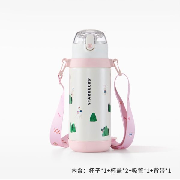 Starbucks China - 🦙 Alpaca Paradise 2024 - 15S. Thermos Double-Lid Stainless Steel Water Bottle Online now