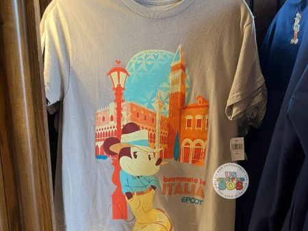 WDW - Epcot World Showcase Italy - Mickey Italy Pavilion Grey T-shirt (Adult) Online now