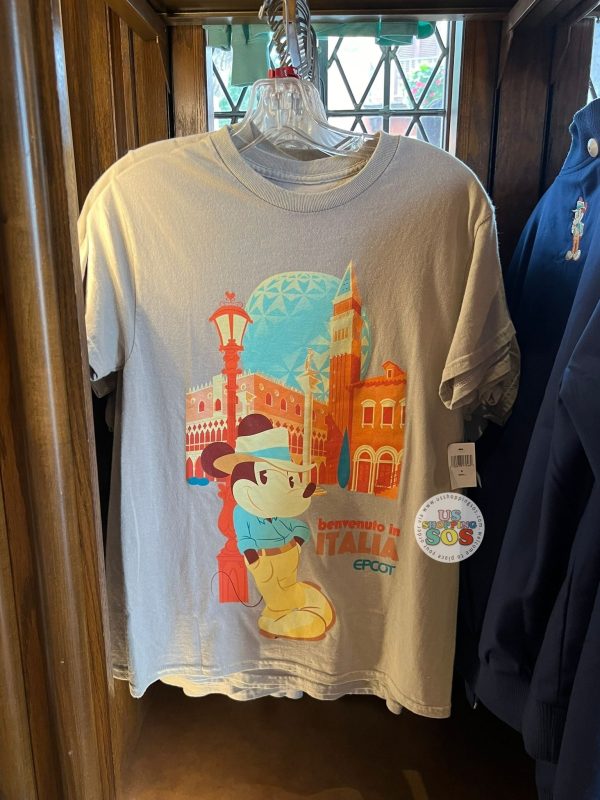 WDW - Epcot World Showcase Italy - Mickey Italy Pavilion Grey T-shirt (Adult) Online now