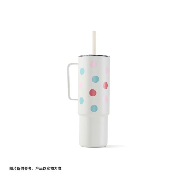 Starbucks China - 🦙 Alpaca Paradise 2024 - 10S. MiiR White Polka Dot Stainless Steel Cup with Straw 946ml For Discount