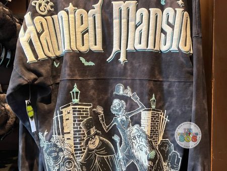 DLR WDW - Haunted Mansion - Spirit Jersey Hitchhiking Ghosts Black Tie-Dye Glow-In-Dark Pullover (Adult) For Cheap