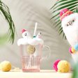 Starbucks China - 🦙 Alpaca Paradise 2024 - 22O. Alpaca Silicone Cover Glass Mug with Straw 400ml Cheap