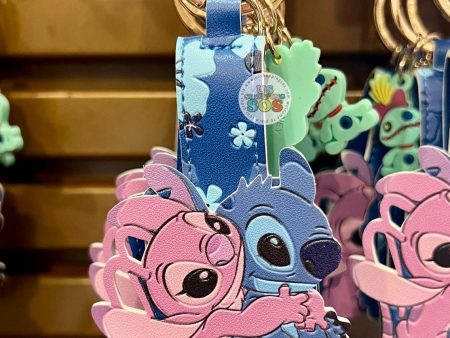 DLR WDW - Lilo & Stitch - Stitch & Angel Hand Sanitizer Holder Keychain Fashion