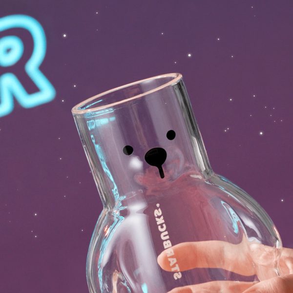 Starbucks China - Reunion Under the Moon 2024 - 6S. 3D Bunny Glass Straw Bottle 591ml For Sale