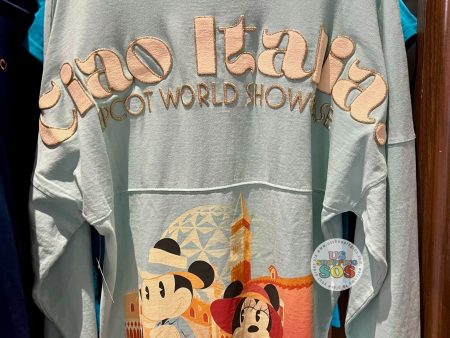 WDW - Epcot World Showcase Italy - Mickey & Minnie Spirit Jersey “Ciao Italia” Light Blue Pullover (Adult) Online