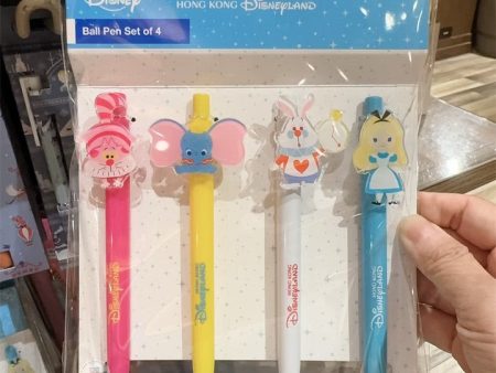 HKDL - Cheshire Cat, Dumbo, White Rabbit & Alice Ball Pen Set of 4 For Cheap