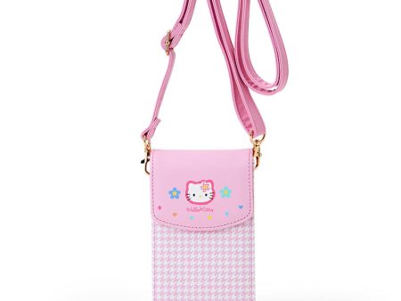 Japan Sanrio - Hello Kitty Houndstooth and Flowers Multi Pochette Hot on Sale