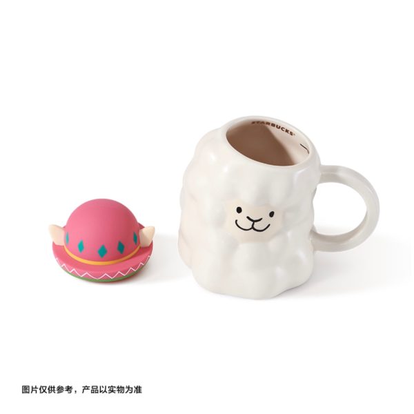 Starbucks China - 🦙 Alpaca Paradise 2024 - 24O. 3D Alpaca Portrait Ceramic Mug with Lid 520ml Cheap