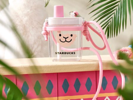 Starbucks China - 🦙 Alpaca Paradise 2024 - 28O. Alpaca Crossbody Plastic Sipper Bottle 740ml For Discount