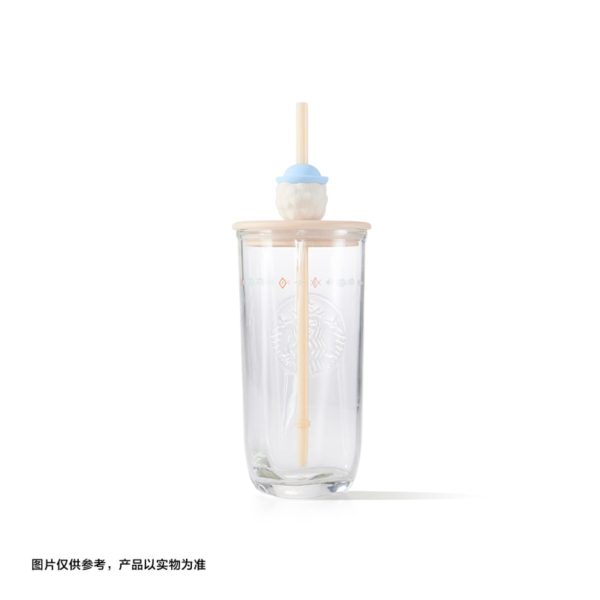 Starbucks China - 🦙 Alpaca Paradise 2024 - 12S. Alpaca Lid Glass Bottle with Straw 473ml For Discount