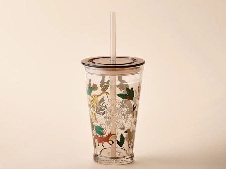 Starbucks Hong Kong - Guardian of the Sacred Island Collection x GUARDIAN OF SACRED ISLAND GLASS COLD CUP 16OZ For Sale