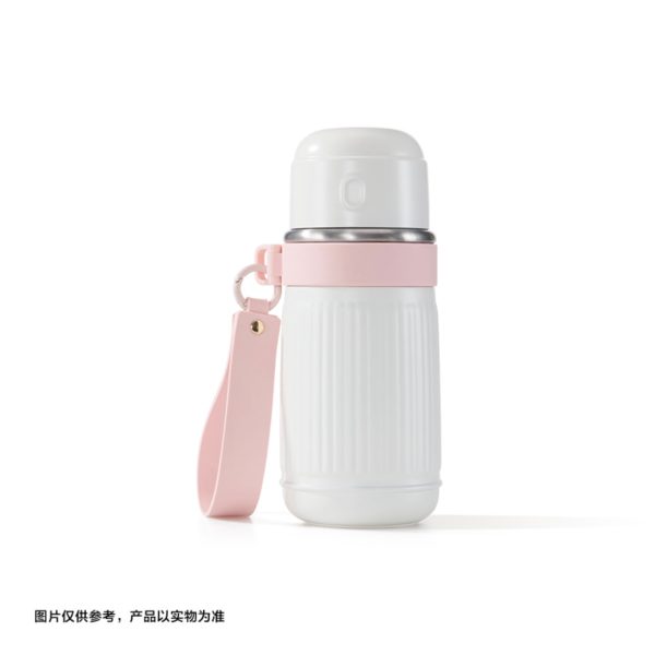 Starbucks China - 🦙 Alpaca Paradise 2024 - 7S. White Embossed Stripe Stainless Steel ToGo Bottle 660ml For Sale