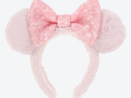 TDR - Fluffy Fluffy Warm Goods x Minnie Mouse Sequin Bow Ear Headband (Color: Pink) (Release Date: Oct 26) For Sale