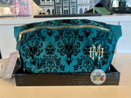 DLR WDW - Haunted Mansion - Wallpaper Dark Cyan Large Fanny Pack Online Sale