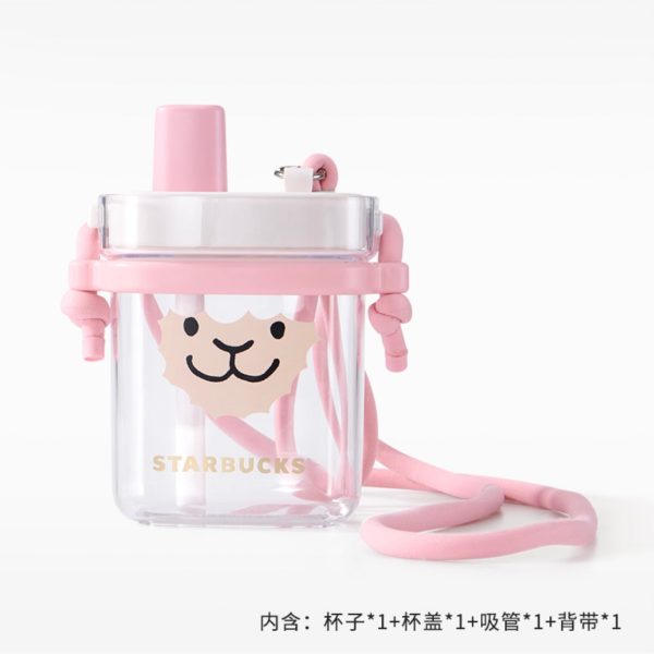 Starbucks China - 🦙 Alpaca Paradise 2024 - 28O. Alpaca Crossbody Plastic Sipper Bottle 740ml For Discount