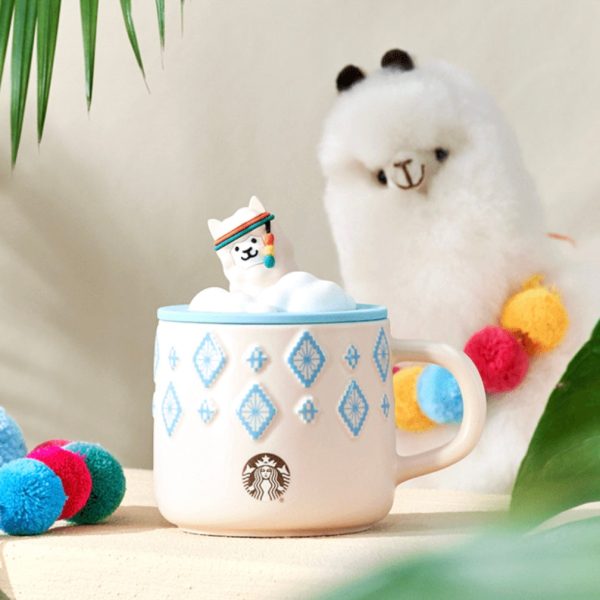 Starbucks China - 🦙 Alpaca Paradise 2024 - 26O. Alpaca Lid Blue Inner Ceramic Mug 420ml Online now