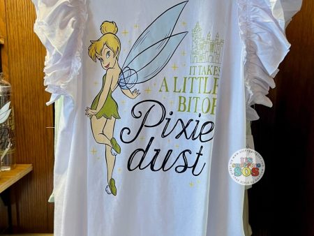 WDW - Epcot World Showcase UK - Tinker Bell It Takes a Little Bit of Pixie Dust White Frill Top (Adult) Online Hot Sale