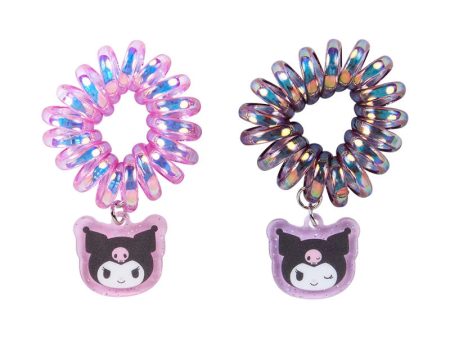 Japan Sanrio - Kuromi Set of 2 Coil Ponytail Holders For Sale