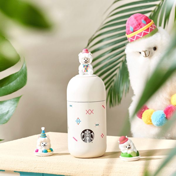 Starbucks China - 🦙 Alpaca Paradise 2024 - 21O. 3-Topper Off-White Capsule Stainless Steel Bottle 220ml Sale