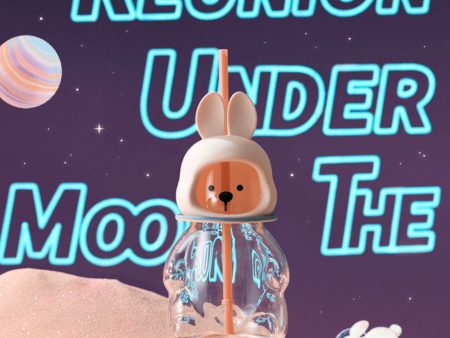 Starbucks China - Reunion Under the Moon 2024 - 6S. 3D Bunny Glass Straw Bottle 591ml For Sale