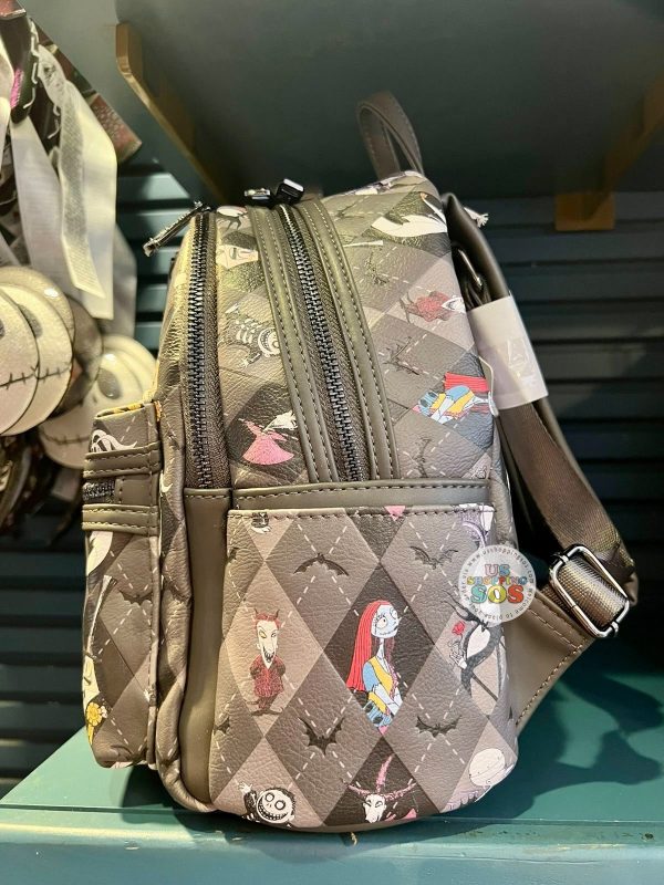 DLR WDW - Tim Burton’s The Nightmare Before Christmas - Loungefly All-Over-Print-Character Diamond Pattern Backpack For Discount