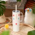 Starbucks China - 🦙 Alpaca Paradise 2024 - 10S. MiiR White Polka Dot Stainless Steel Cup with Straw 946ml For Discount