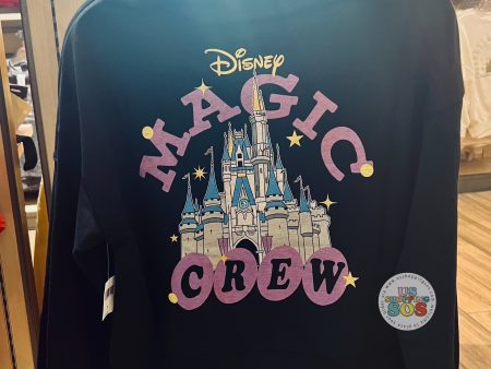 DLR - Fantasia Mickey Sorcerer s Apprentice “Disneyland Resort” Disney Magic Crew Black Half-Zip Pullover (Adult) Hot on Sale