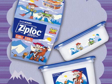 Japan Exclusive - Toy Story Ziploc Screw Lock 480mL & 820mL Plastic Rectangular Storage Containers Set Online