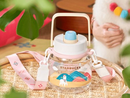 Starbucks China - 🦙 Alpaca Paradise 2024 - 6S. Thermos Crossbody Plastic Cold Water Bottle 1200ml Supply