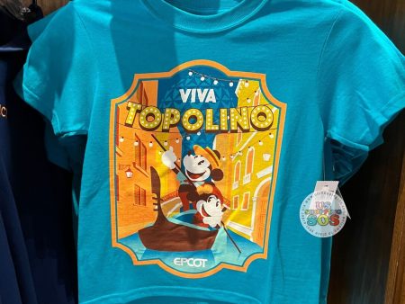 WDW - Epcot World Showcase Italy - Mickey & Minnie Viva Topolino Turquoise T-shirt (Youth) Sale