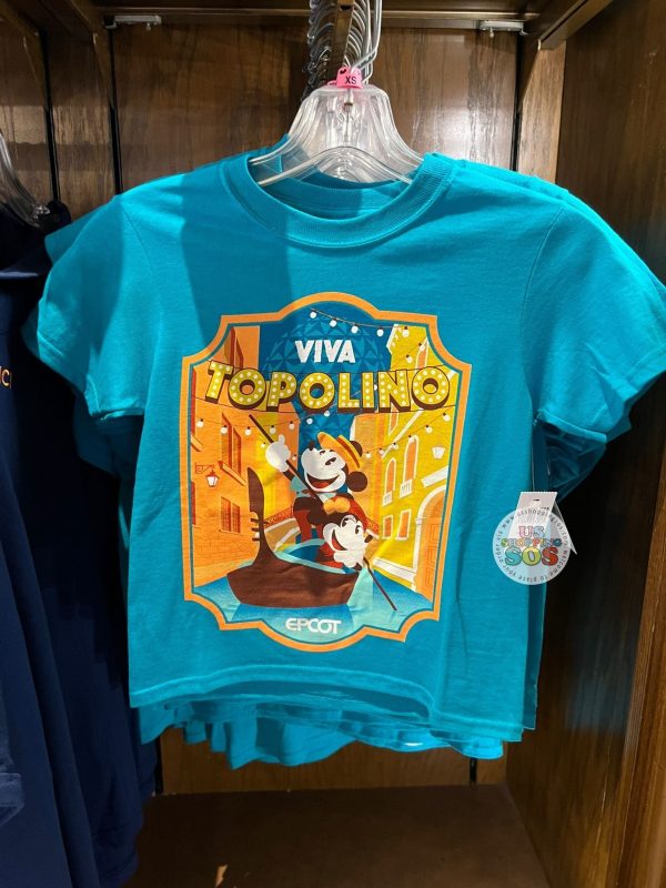 WDW - Epcot World Showcase Italy - Mickey & Minnie Viva Topolino Turquoise T-shirt (Youth) Sale