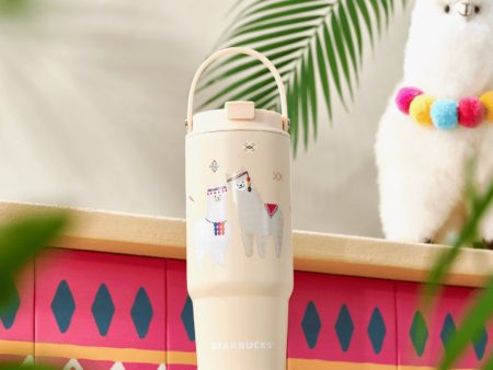 Starbucks China - 🦙 Alpaca Paradise 2024 - 20O. Cream Double-Drink-Hole Stainless Steel Cup 820ml Supply