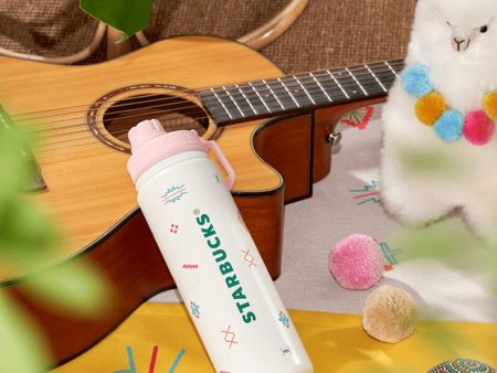 Starbucks China - 🦙 Alpaca Paradise 2024 - 8S. White Stainless Steel Water Bottle 750ml Online