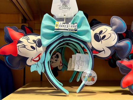 DLR - Disneyland Hotel - Loungefly Mickey & Minnie Imitation Leather Ear Headband on Sale