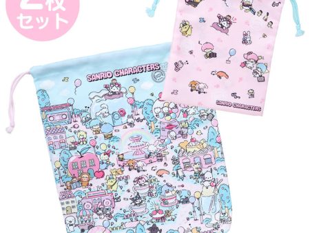 Japan Sanrio - Sanrio Characters Drawstring Bags Set (Fantasy Trip) For Discount