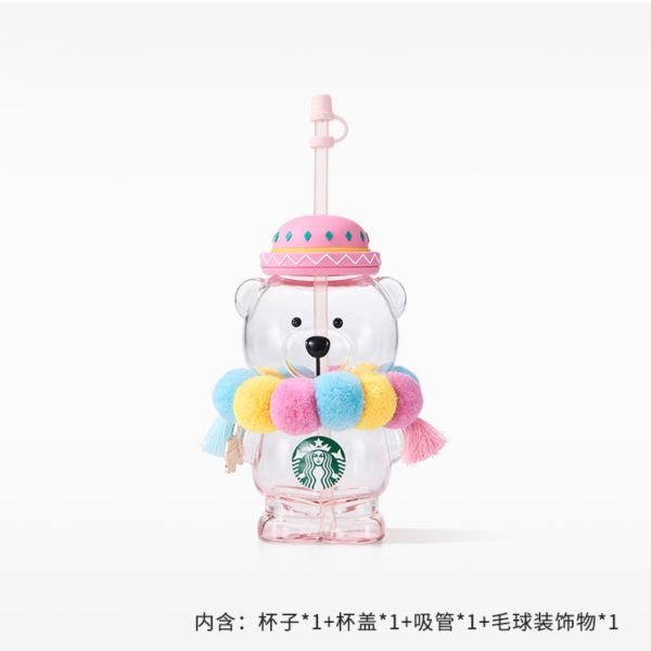 Starbucks China - 🦙 Alpaca Paradise 2024 - 11S. 3D Bearista Glass Bottle with Straw 460ml Online now