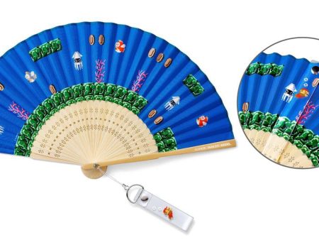 Japan Nintendo - Super Mario Travel - Underwater Course Folding Fan For Cheap