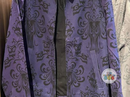 DLR WDW - Haunted Mansion - Purple Wallpaper Collar Zip Jacket (Adult) For Discount