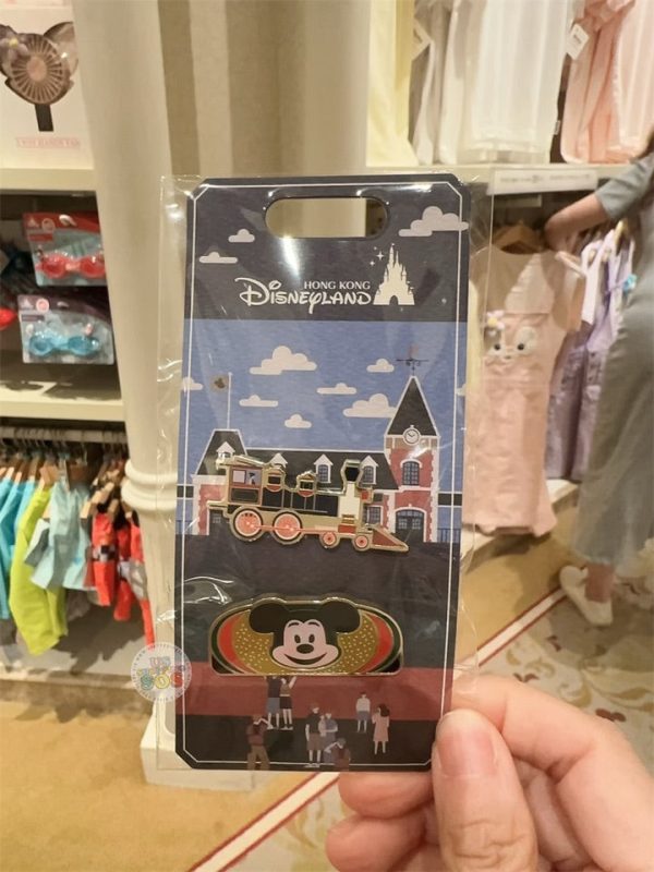 HKDL - Happy Days In Hong Kong Disneyland: Cute Mickey and Friends x Main Street USA: Locomotive (Train) & Floral Mickey pin set For Cheap