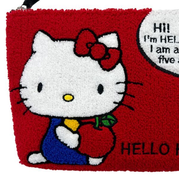 Japan Sanrio -  Hello Kitty Sagara Embroidery Pouch (Color: Red) Cheap