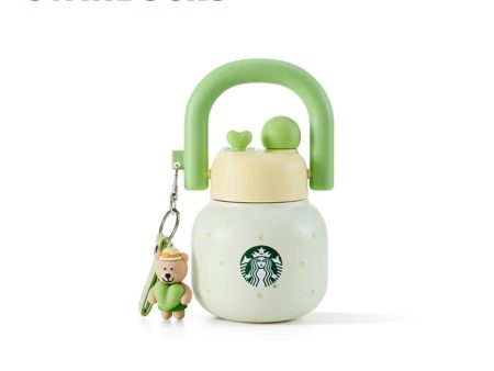 Starbucks China - Colorful Succulent Garden 2024 - 6O. Double Hole Stainless Steel Water Bottle with Bearista Charm 650ml Fashion