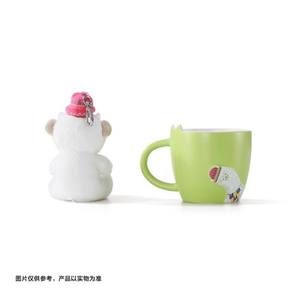 Starbucks China - 🦙 Alpaca Paradise 2024 - 1S. Apple Green Ceramic Mug 365ml + Bearista Plush Keychain Sale