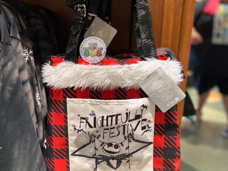 DLR WDW - Tim Burton’s The Nightmare Before Christmas - Jack Skellington “Frightful Festive” Christmas Plaid Tote Bag For Discount