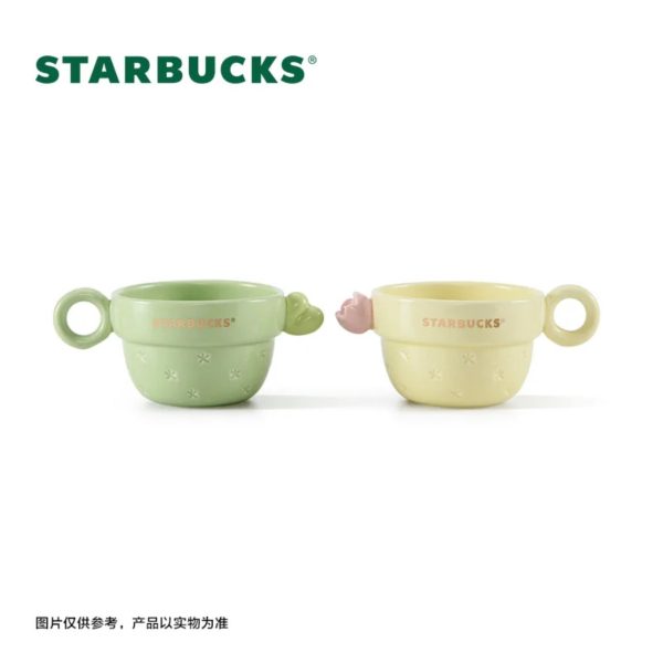 Starbucks China - Colorful Succulent Garden 2024 - 1O. Green & Yellow Cactus Mug Set of 2 240ml Discount