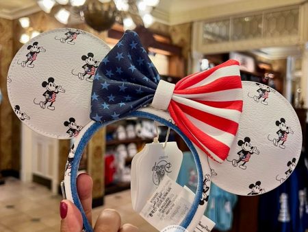 DLR WDW - Americana Mickey - Loungefly Imitation Leather Ear Headband Discount