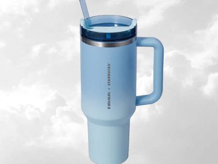 Starbucks Hong Kong - 40oz Dusty Blue Stanley Stainless Steel Quencher Tumblers on Sale