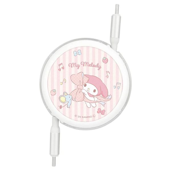 Japan Sanrio - My Melody USB Type-C to Type-C Sync & Charge Cable with Reel For Discount